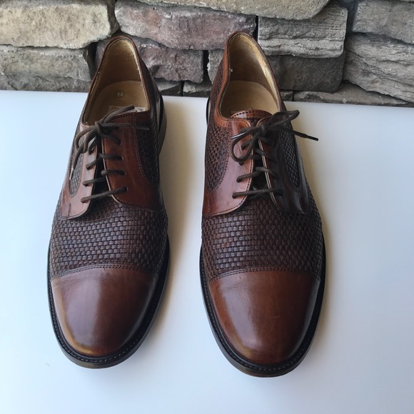 Johnston & Murphy Other - Men’s Johnston & Murphy Cap Toe Leather Weave EUC
